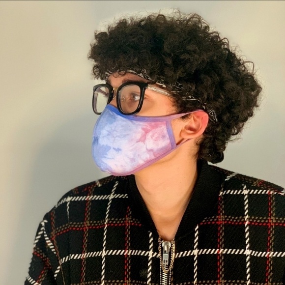 Tie Dye reusable Face Mask Frozen Purple Set - Picture 1 of 4